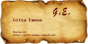 Gitta Emese névjegykártya